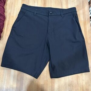 Black men’s lululemon shorts, 30” waist